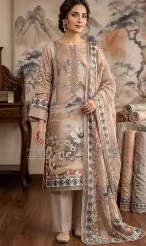 Unstitch Digital Print Three Piece প্রিমিয়াম কটন কাপড়
