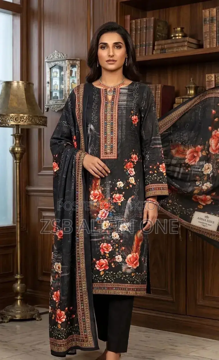 Unstitch Digital Print Three Piece প্রিমিয়াম কটন কাপড়