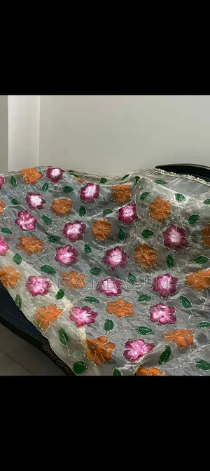 A Golden Color Floral Dupatta