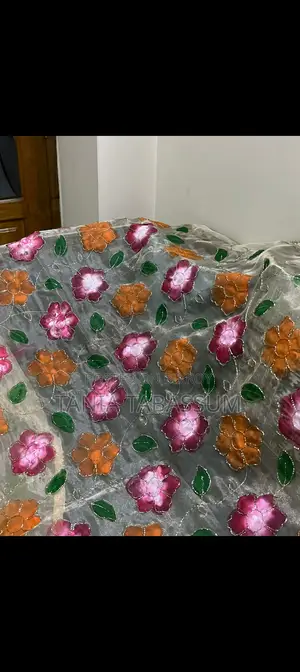 A Golden Color Floral Dupatta