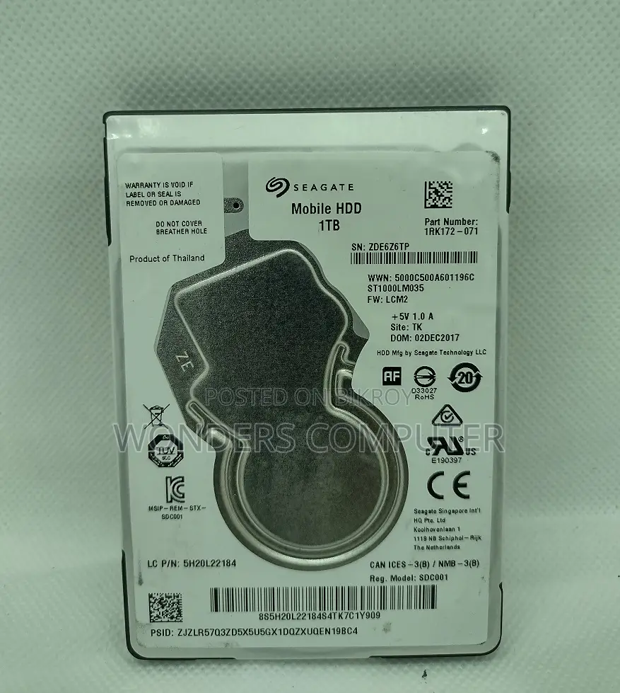 Seagate 1TB BarraCuda Laptop Internal Hard Drive 1 Year Warranty
