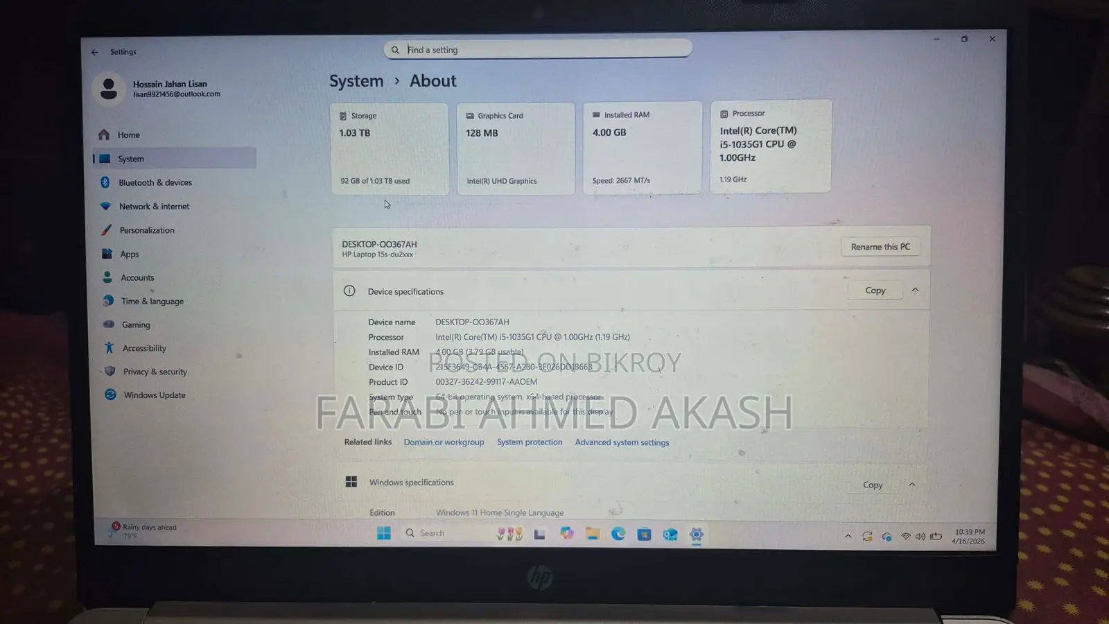 🔥 HP Laptop For Sale (i5 10th Gen | SSD Installed)