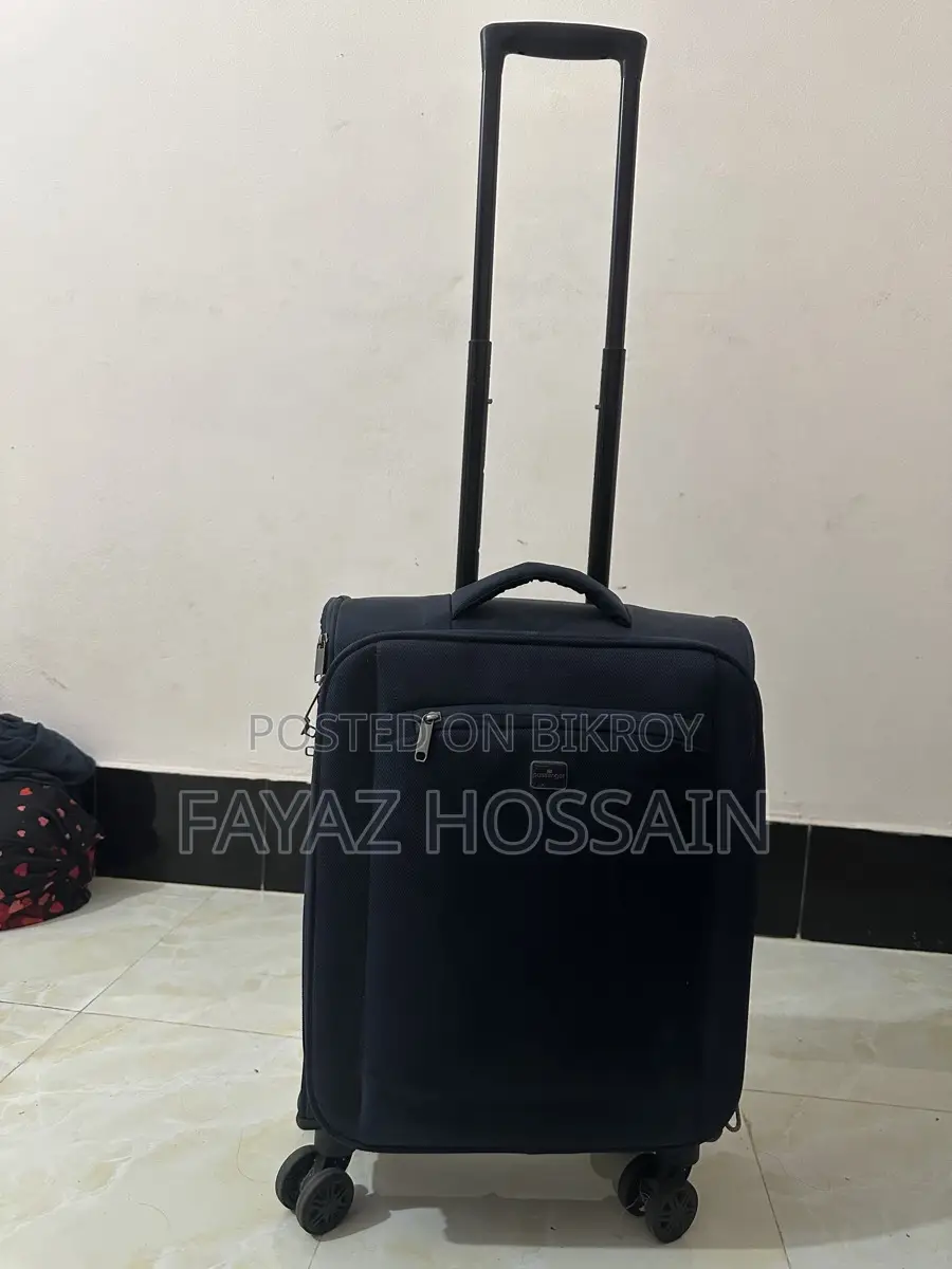 Luggage 450D Jacquard RPET with PUX2 in waterproof- Blue, 24 inch