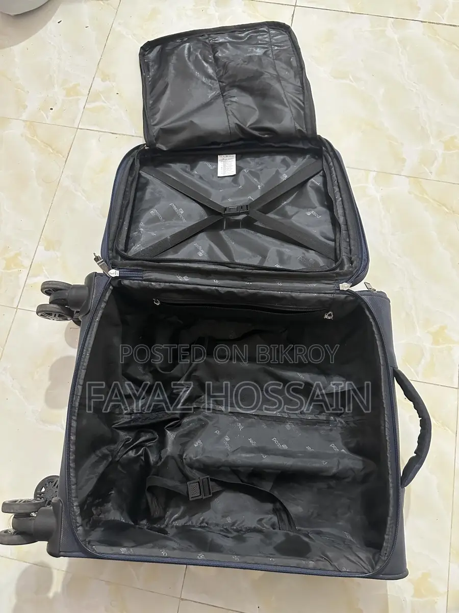 Luggage 450D Jacquard RPET with PUX2 in waterproof- Blue, 24 inch
