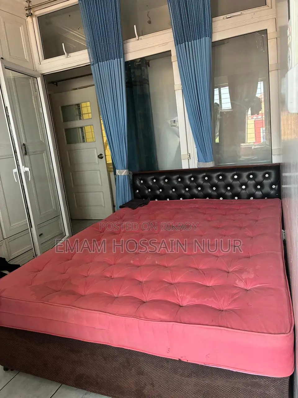 Foreign Double Bed with Spring Mattress