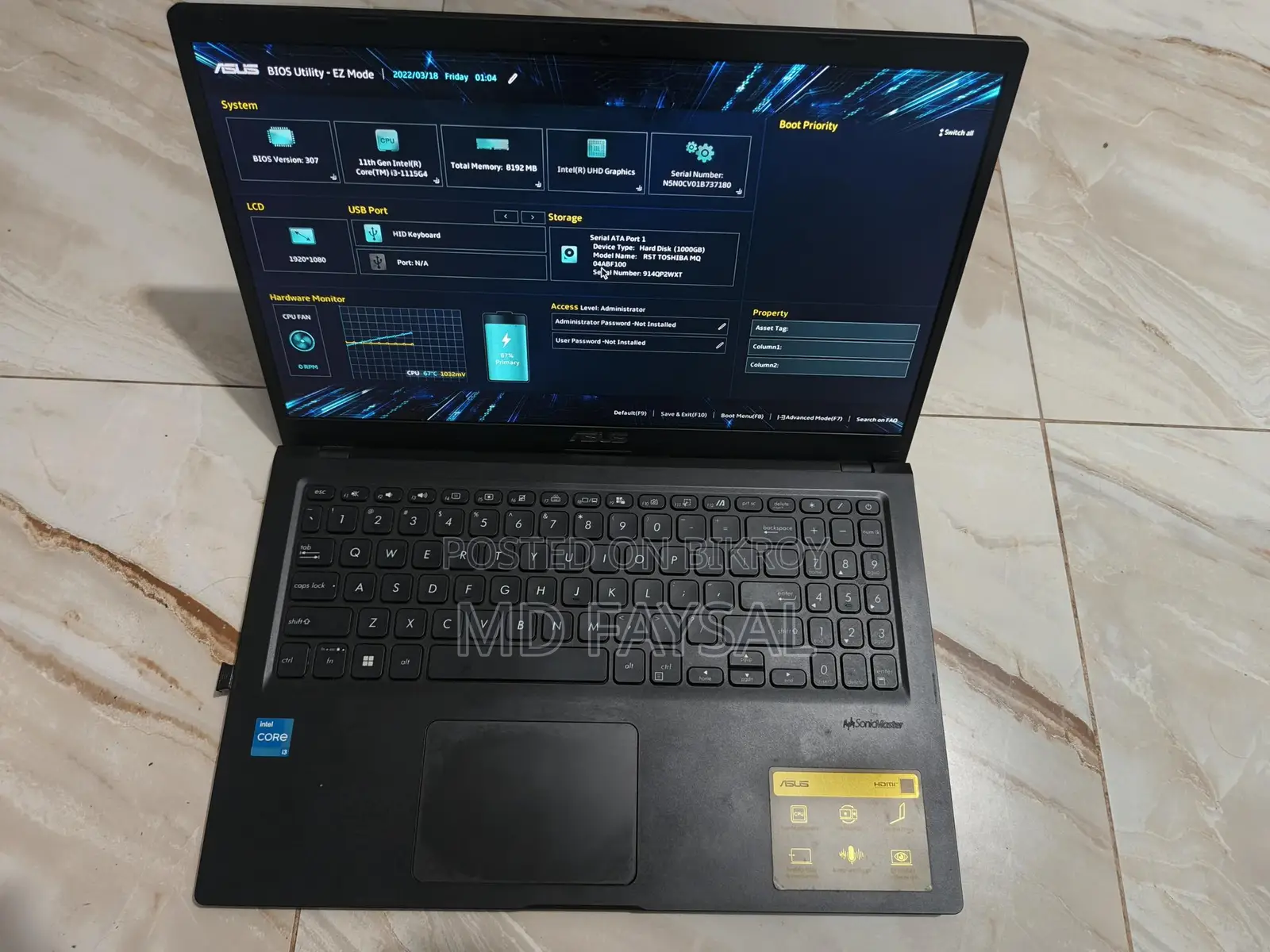 Asus Vivobook 15 Core i3