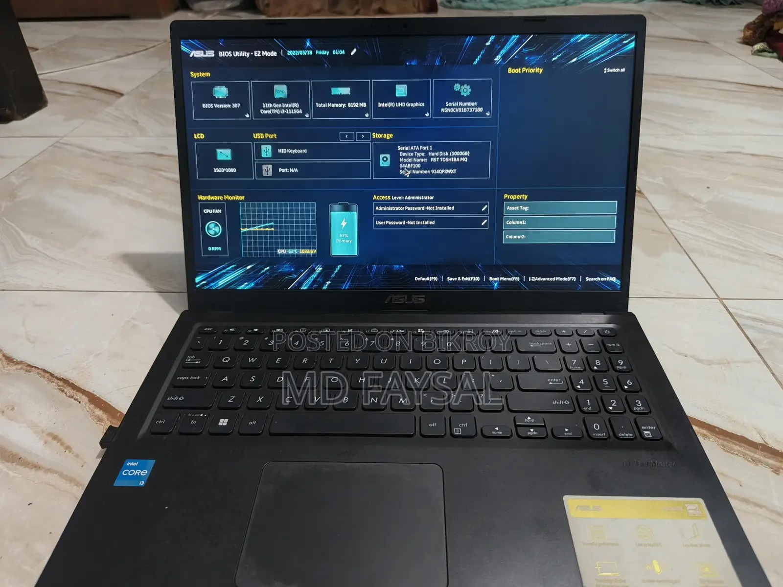 Asus Vivobook 15 Core i3