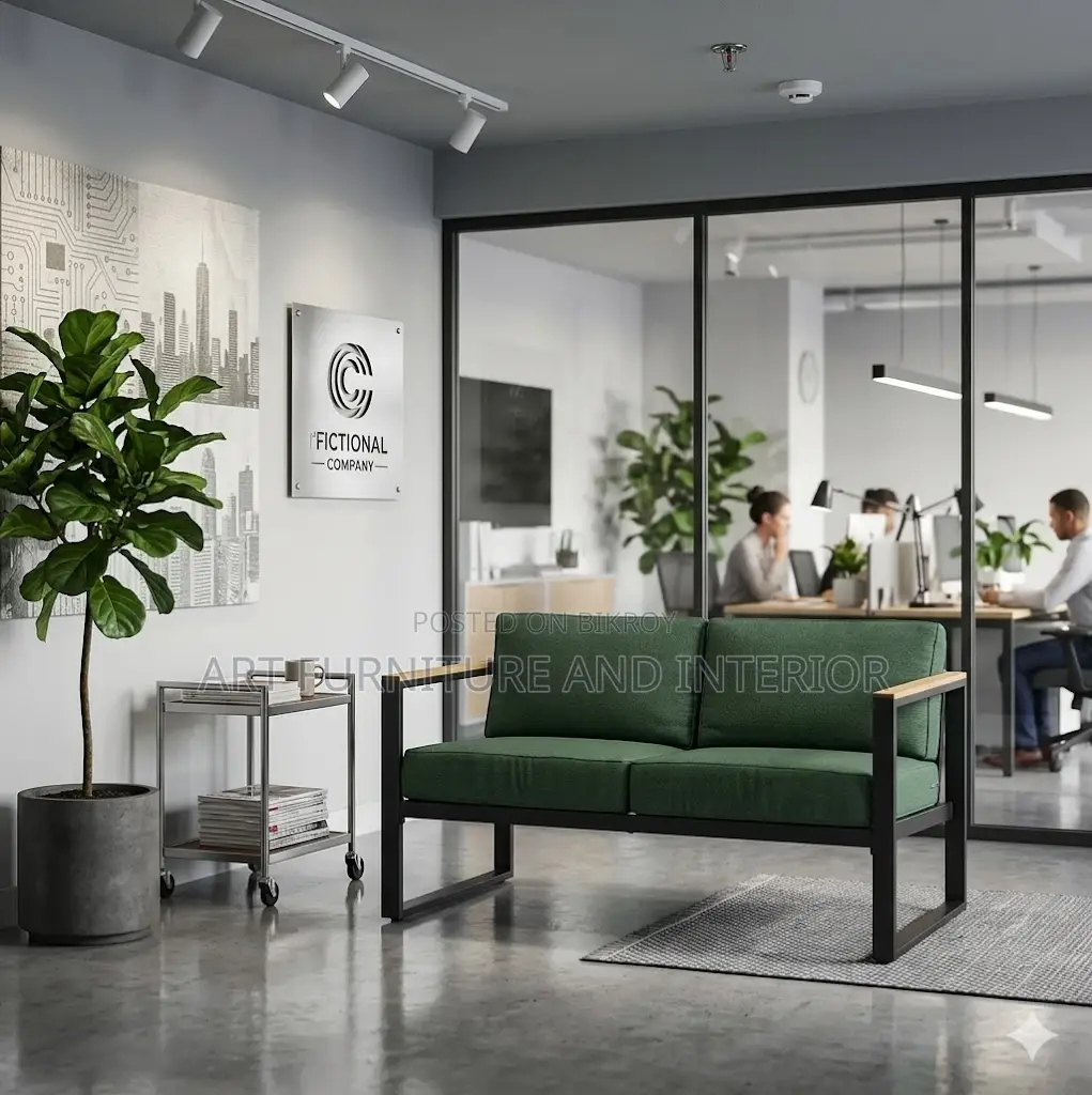 Two Seater Iron Sofa - 04 ( Long Durable Modern Office )