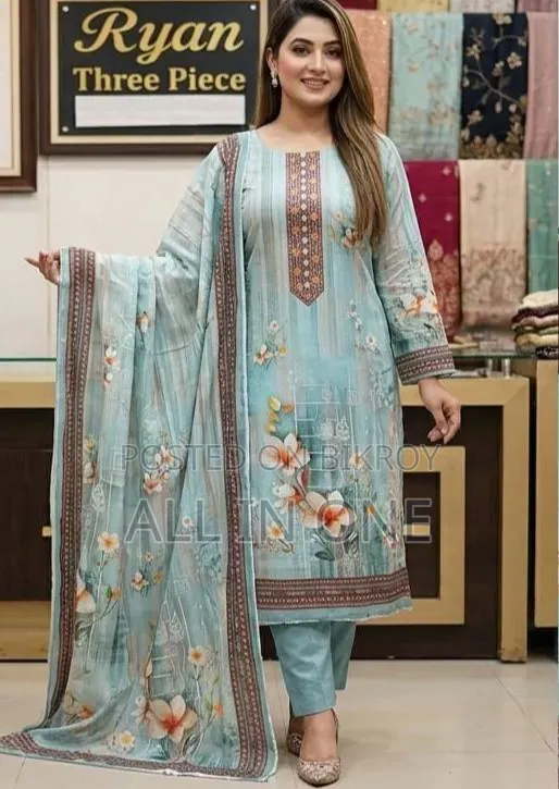 Unstitch Digital Print Three Piece High Quality Premium Cotton