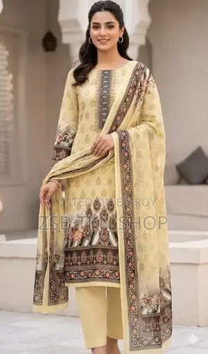Unstitched Pakistani Digital Jam Jam 3D Print Three Piece