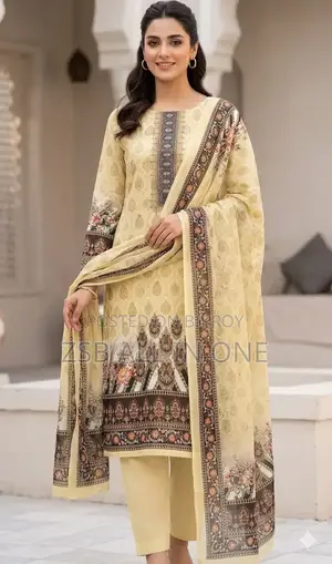 Unstitched Pakistani Digital Jam Jam 3D Print Three Piece
