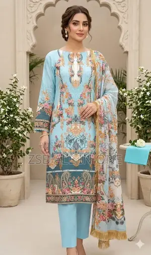 Unstitched Pakistani Digital Jam Jam 3D Print Three Piece