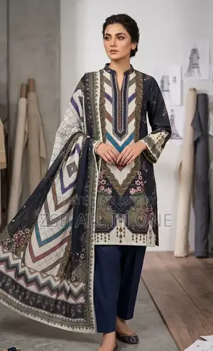 Unstitched Pakistani Digital Jam Jam 3D Print Three Piece