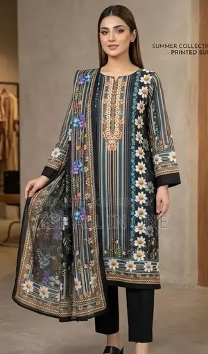 Unstitched Pakistani Digital Jam Jam 3D Print Three Piece. New Update