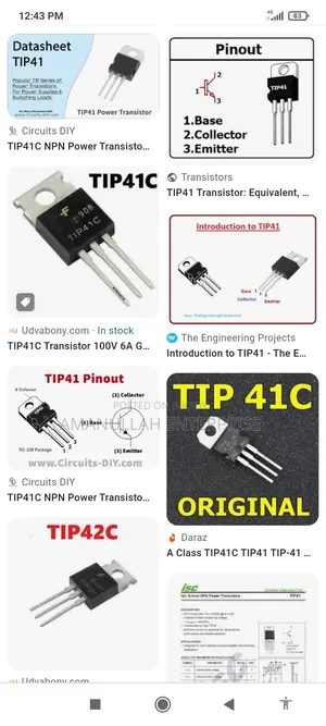 Transistor TIP41/ TIP41 (03 Pcs)