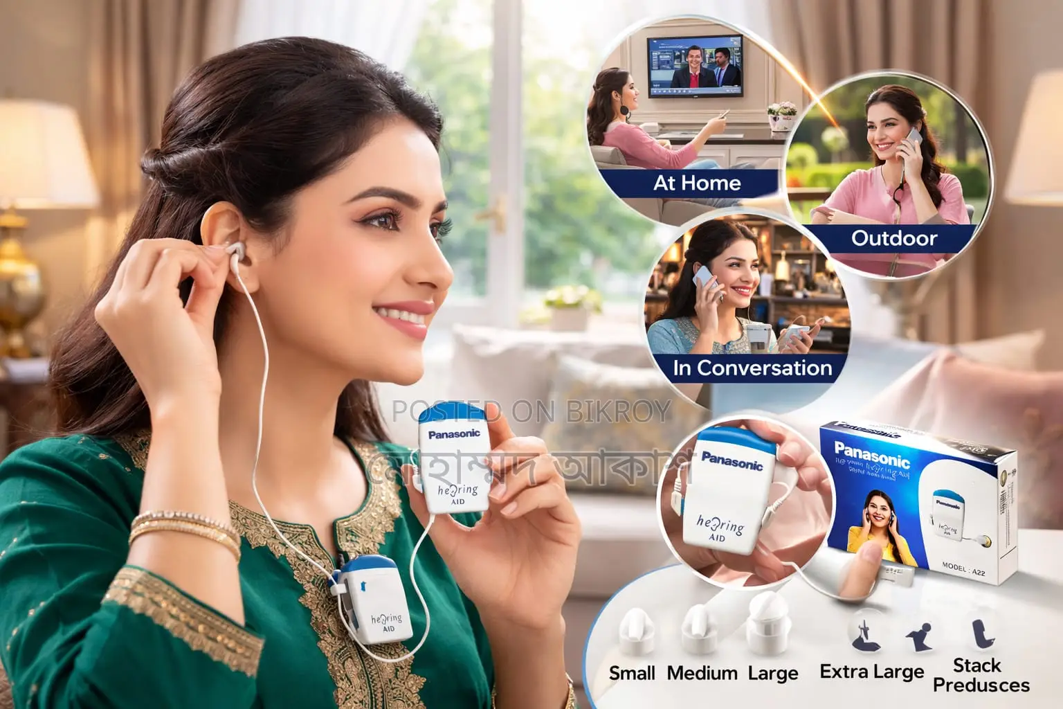 Panasonic Hearing Aid A22 হাই কোয়ালিটি ডিজিটাল সাউন্ড