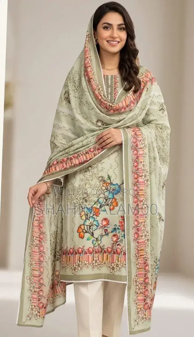 Unstitched Digital Print Three Piece