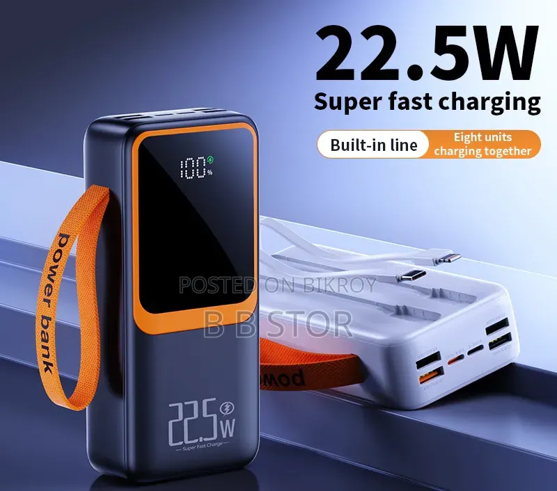 Matrix M10-10000mAh Power Bank Fast Charging 22.5W - Built-in Cables