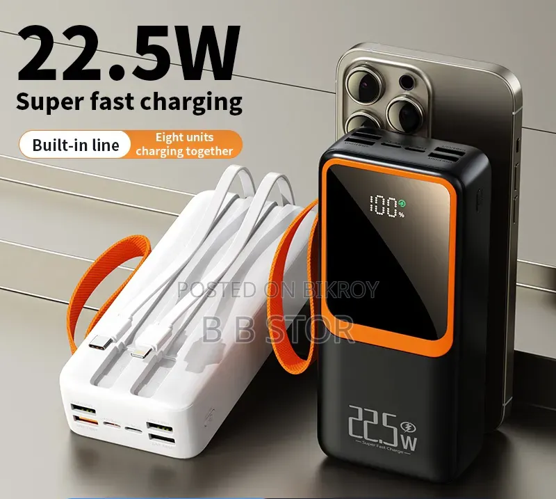 Matrix M10-10000mAh Power Bank Fast Charging 22.5W - Built-in Cables