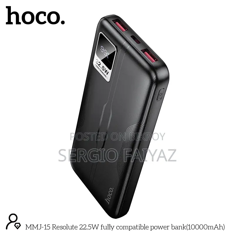 Hoco MMJ15 Resolute 22.5W 10000mAh ফাস্ট চার্জিং পাওয়ার ব্যাংক