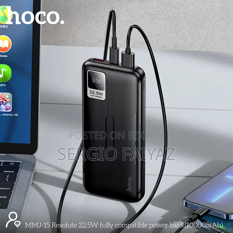 Hoco MMJ15 Resolute 22.5W 10000mAh ফাস্ট চার্জিং পাওয়ার ব্যাংক