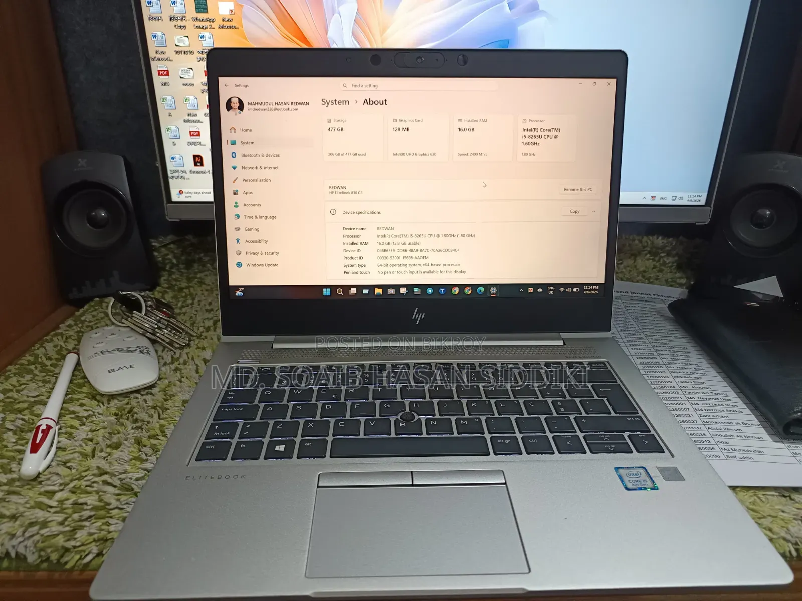 Laptop HP EliteBook 830 G6 8GB Intel Core i5 SSD 500GB