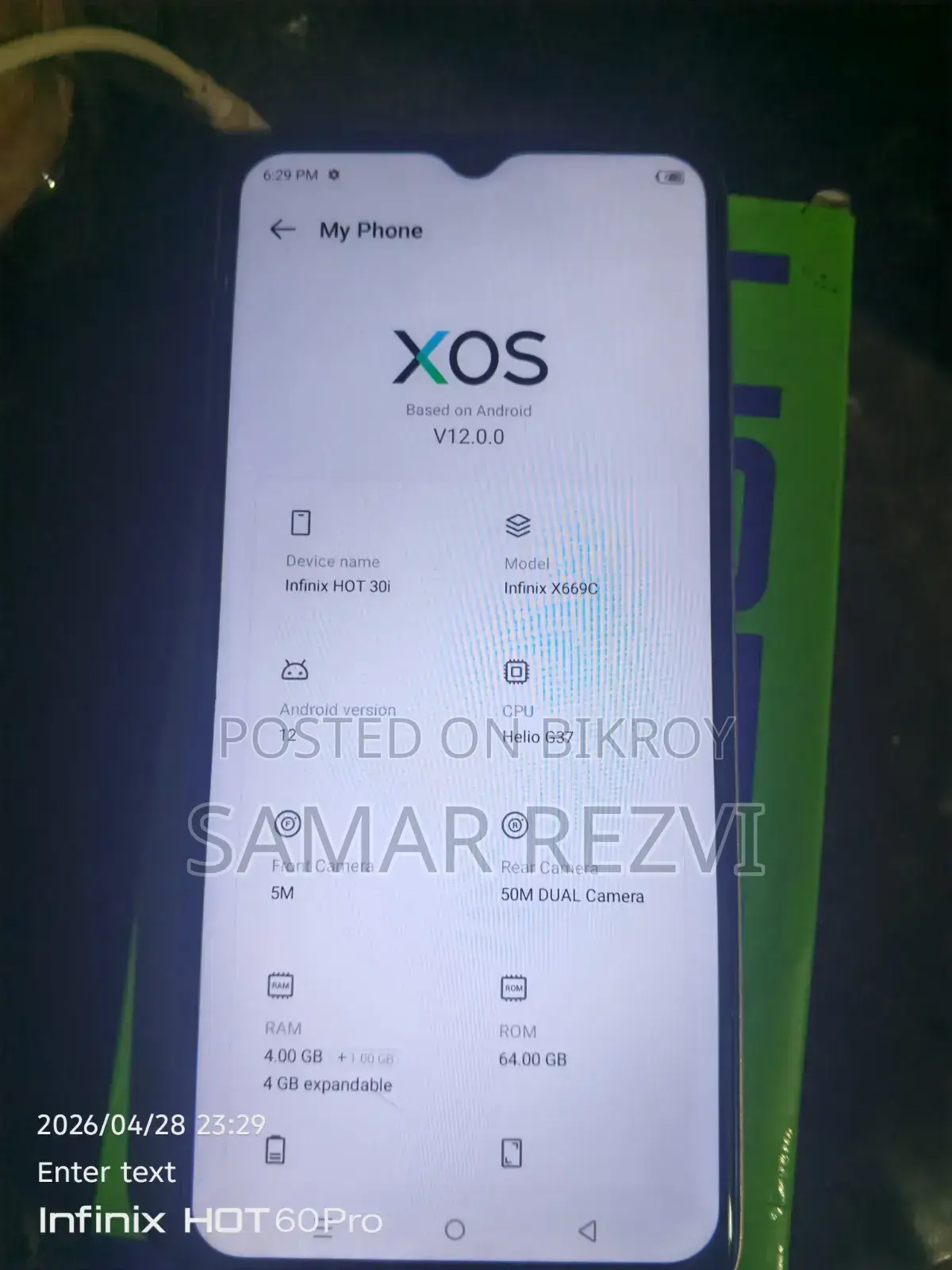 Infinix Hot 30i 128 GB Orange
