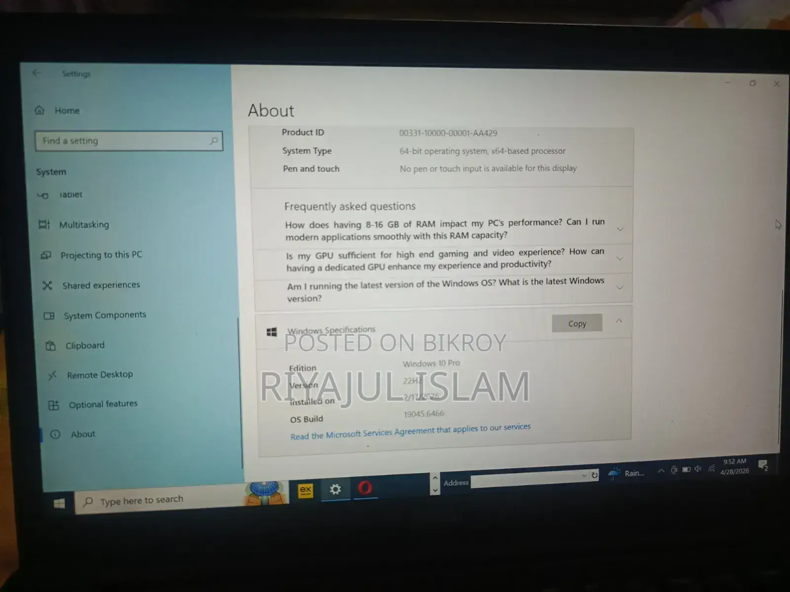 Laptop Dell 8GB Intel Core I7 SSD 512GB
