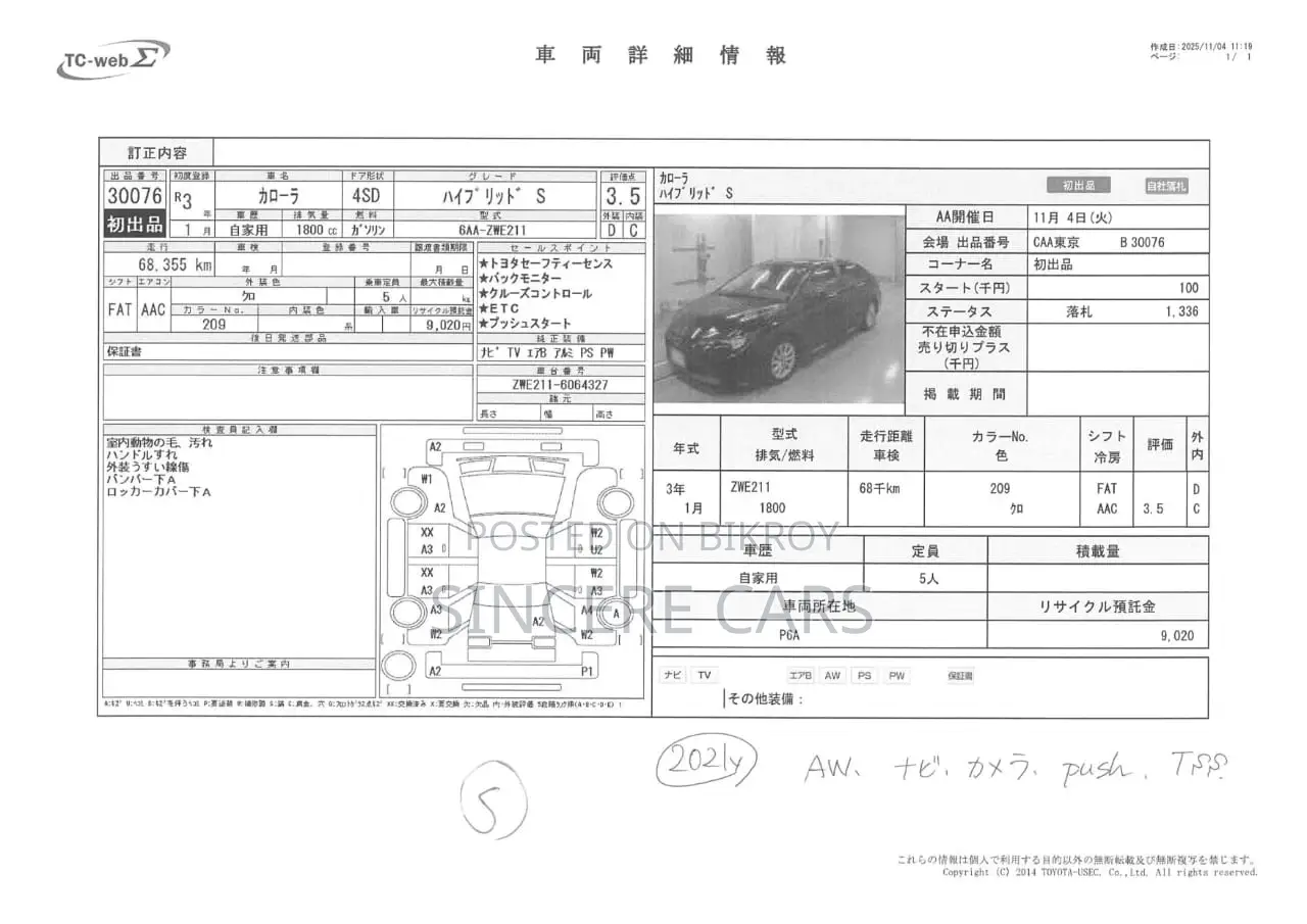 Toyota Corolla S Led 2021