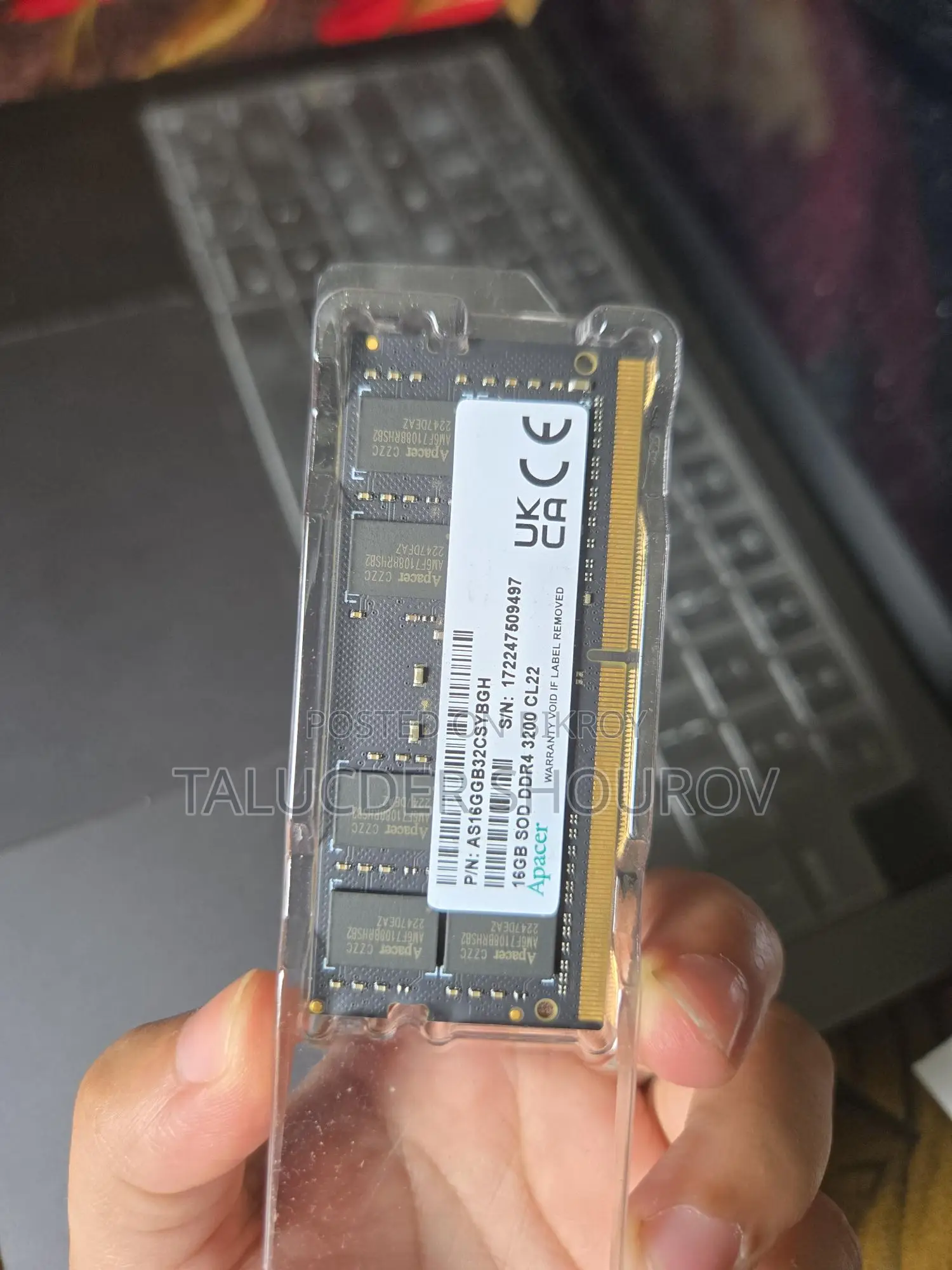 Apacer 16 GB Laptop RAM DDR4 3200MHz