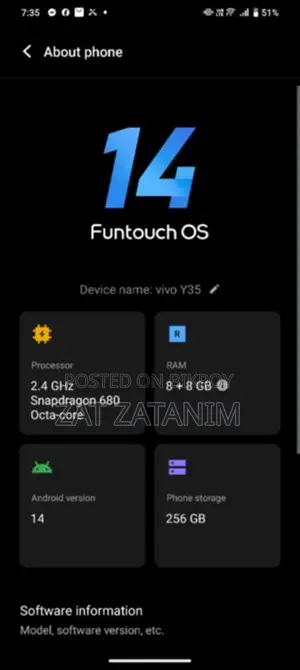 Vivo Y35 . (Used)