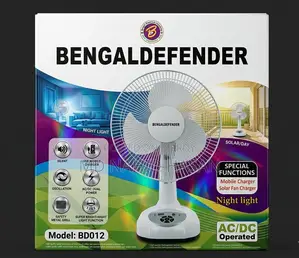Bengal BD012 Rechargeable Fan – 12 Inch White