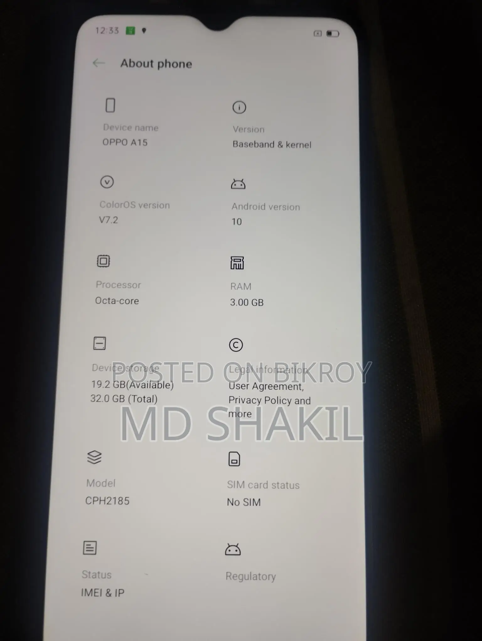 OPPO A15 3GB (Used)