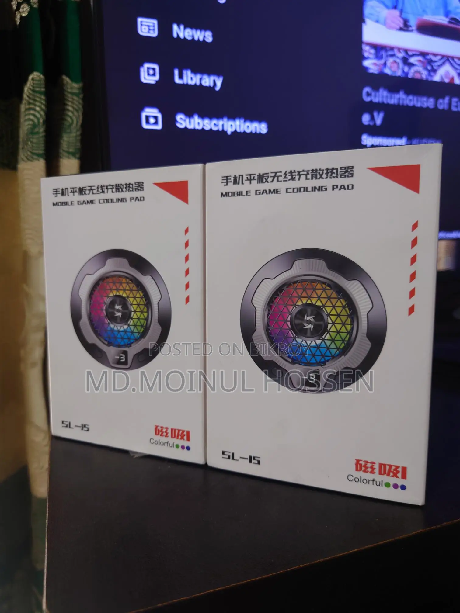 SL15 Gaming Magnetic Phone Cooler 15W Fast Cooling Fan RGB Temp