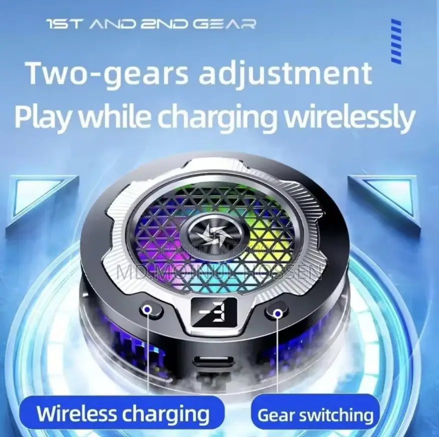 SL15 Gaming Magnetic Phone Cooler 15W Fast Cooling Fan RGB Temp
