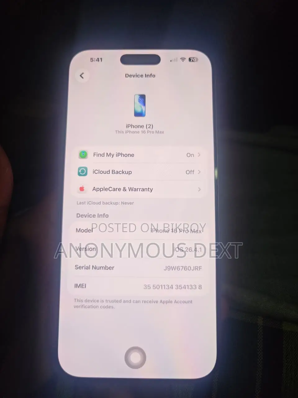 Apple iPhone 16 Pro Max (Used)