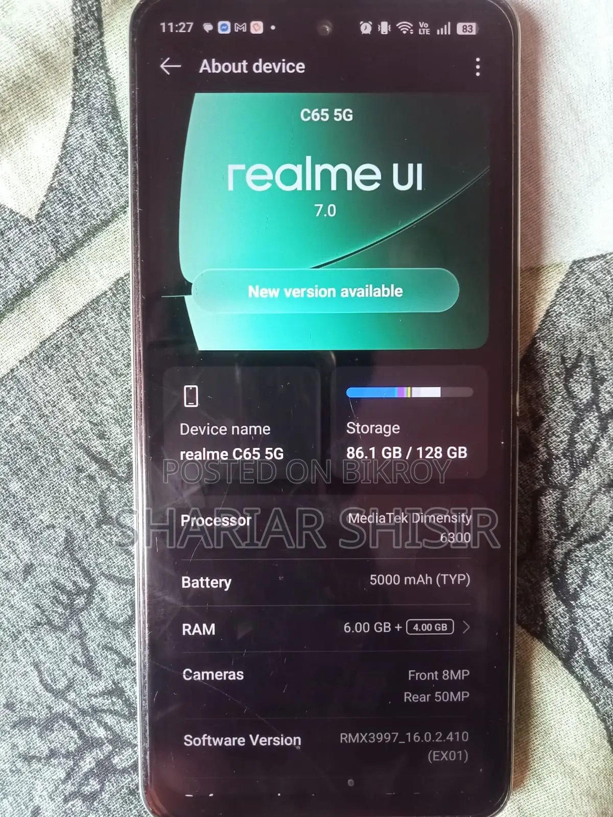 Realme C65 5g 6/128 (Used)