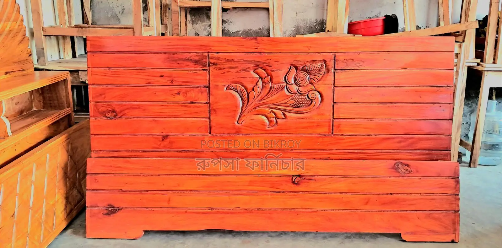 6/7 Mahogany Wood Semi-Box Bed