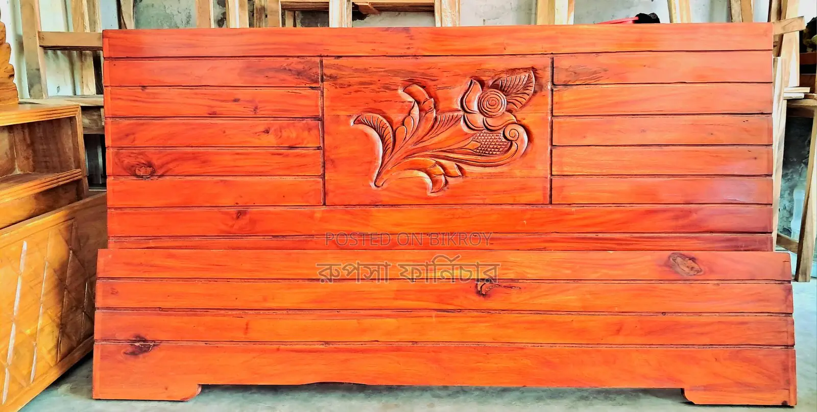6/7 Mahogany Wood Semi-Box Bed
