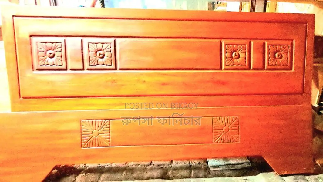 6/7 Mahogany Wood Semi-Box Bed