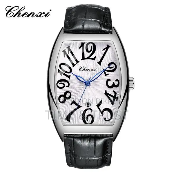 Chenxi Barrel Mens Quartz Genuine Leather