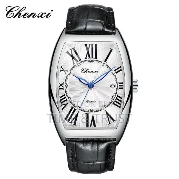 Chenxi Barrel Mens Quartz Genuine Leather