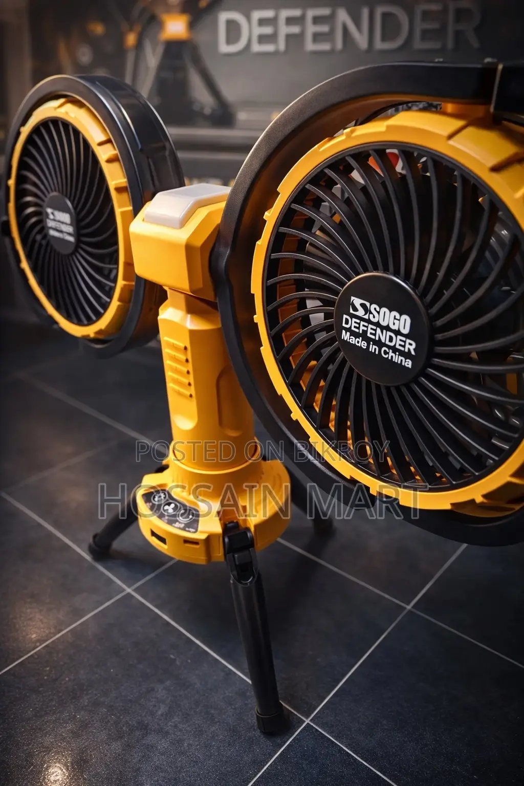 Defender Sogo Portable 8000mah Rechargeable Dual Head Camping Fan