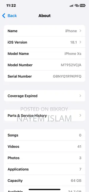 Apple iPhone XS (Used)
