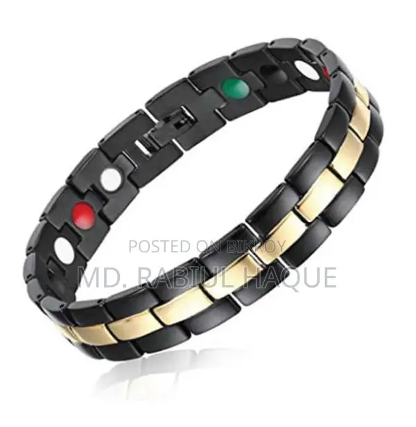 Titanium Magnetic Double Row 4 Element Bracelet