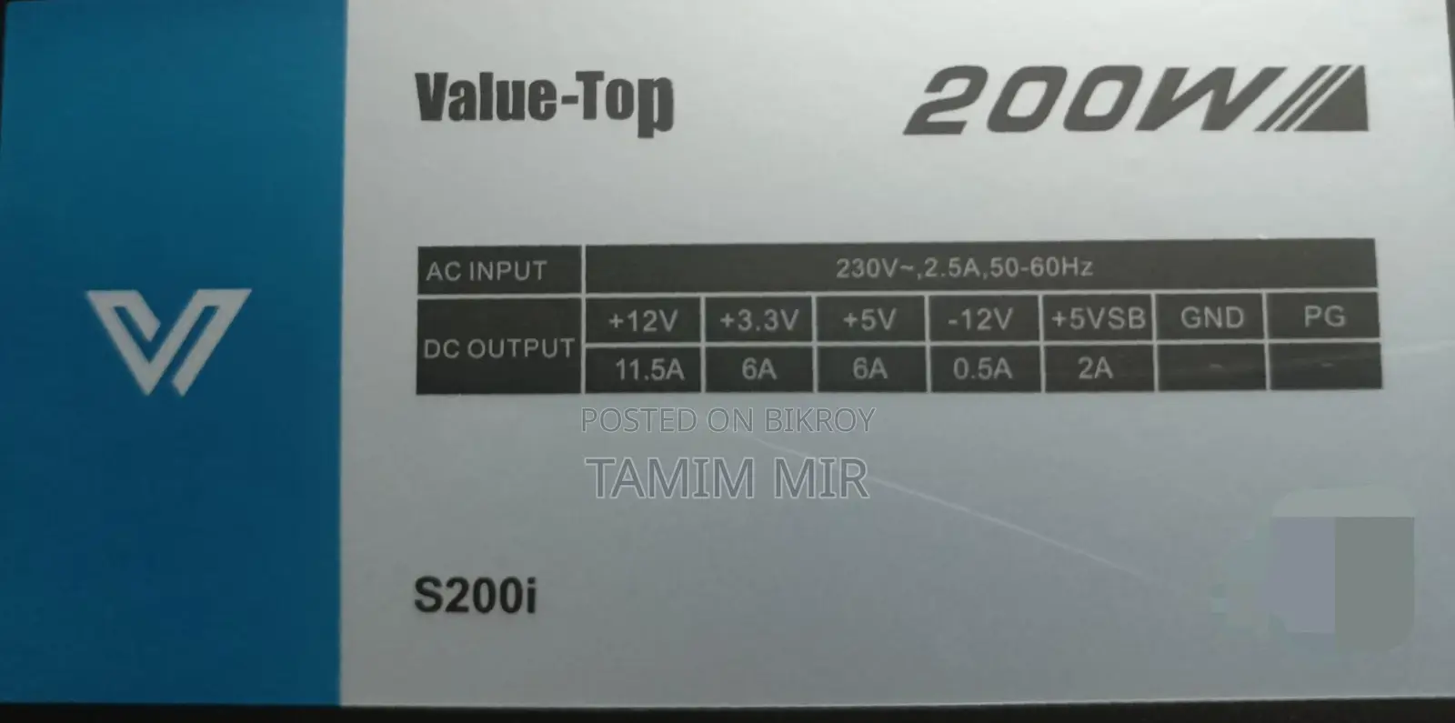 Value-Top S200i Power Supply 200 watt