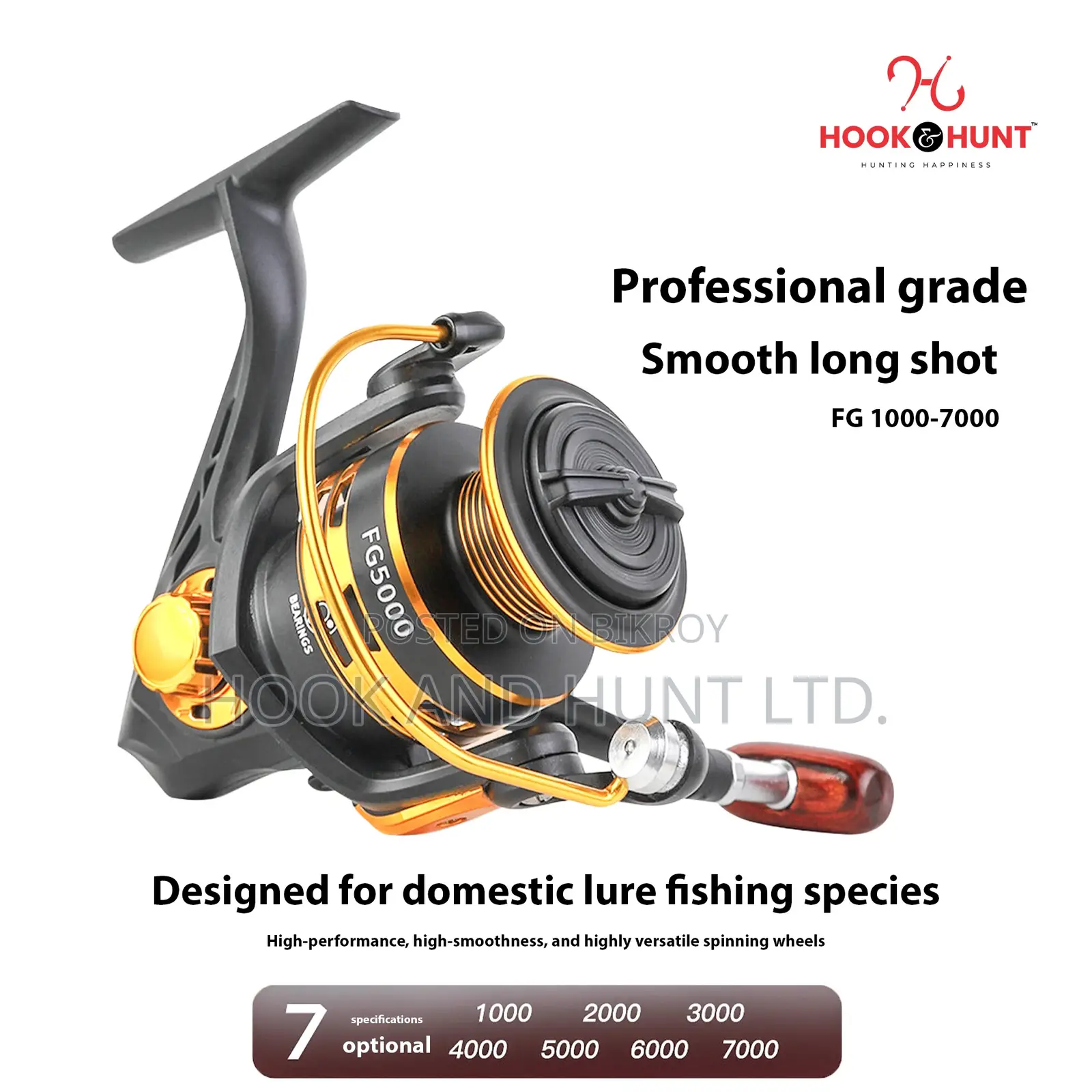 FG Spinning Fishing Reel 1000–7000