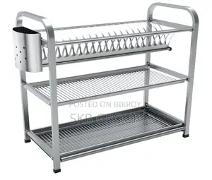 Skb Cookware Wall Hanging 3 Layer Stainless Steel Dish Rack