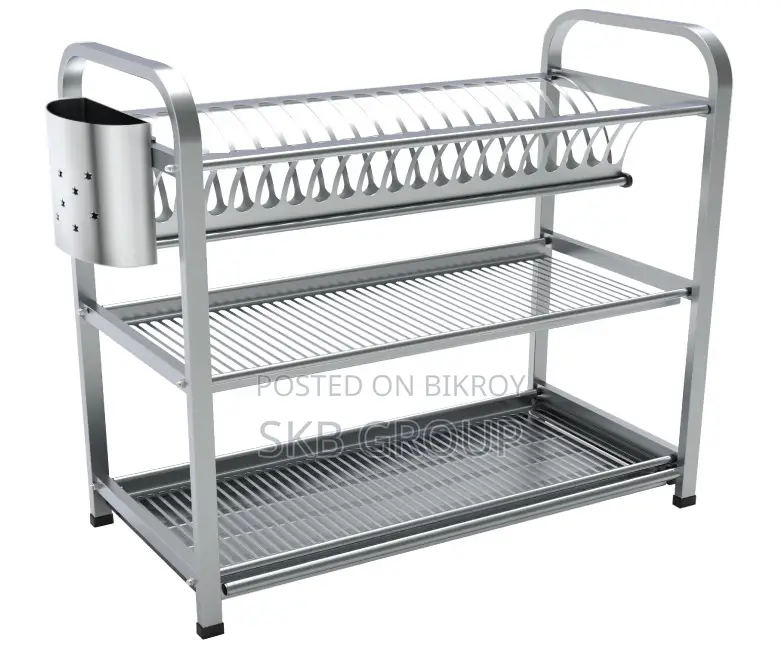 Skb Cookware Wall Hanging 3 Layer Stainless Steel Dish Rack