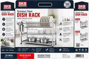 Skb Cookware Wall Hanging 3 Layer Stainless Steel Dish Rack